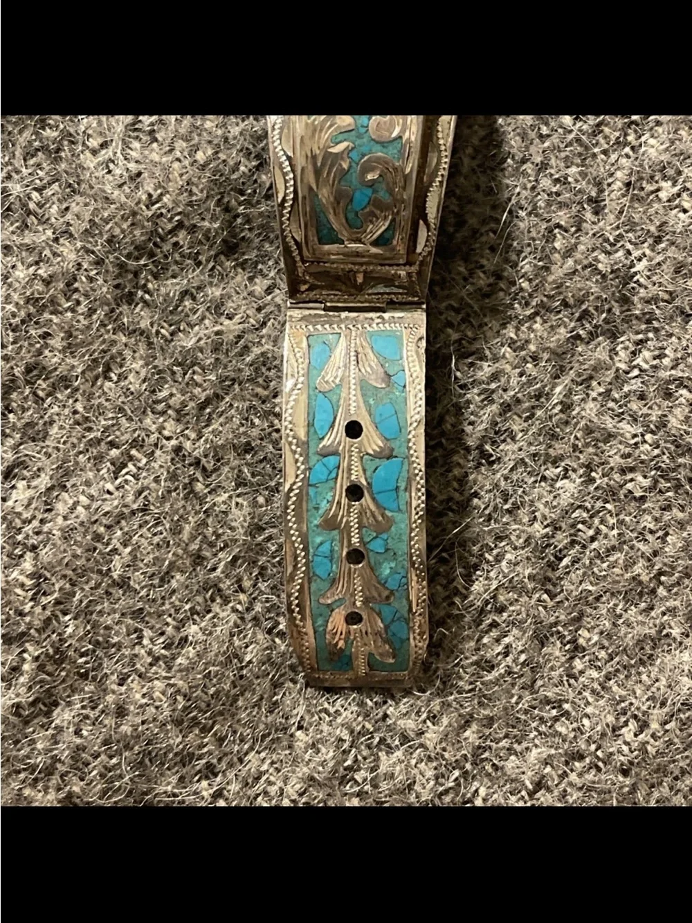 Sterling Silver and Turquoise Watch Band from Mexico